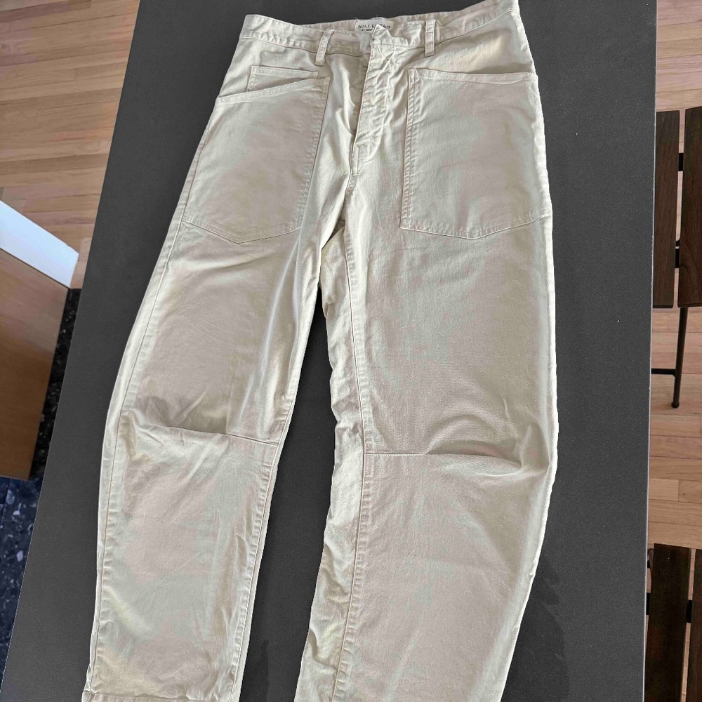 NILI LOTAN Shon Barrel Color Bone Pants SZ US 4